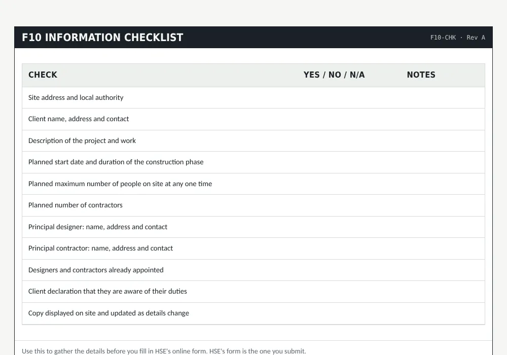 F10 notification: when you need one: preview of the free template